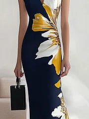Bodycon Jurk Dames Bloemen Mouwloos - Mila