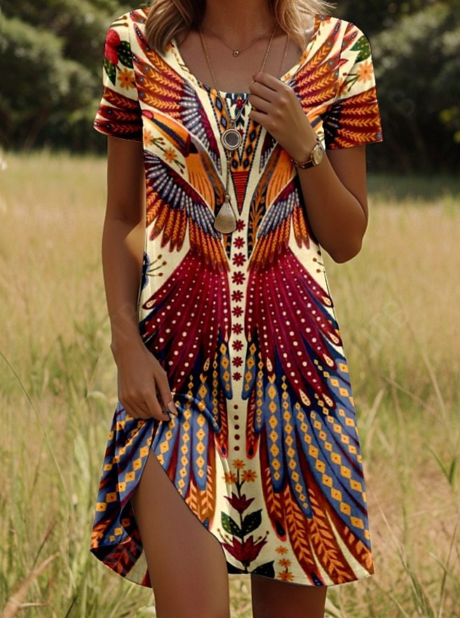 Boho Jurk Dames Met Print - Olivia