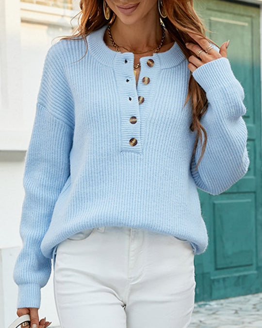 Ingrid - Elegant Gebreide Knopen Trui