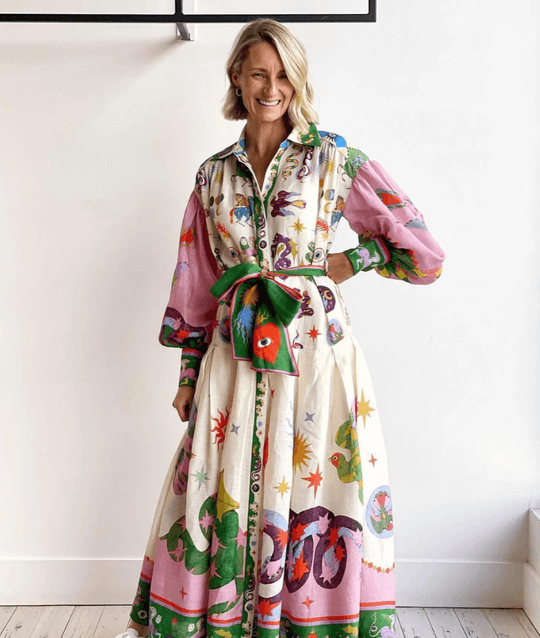 Annet - Kleurrijke Maxi Jurk met Print