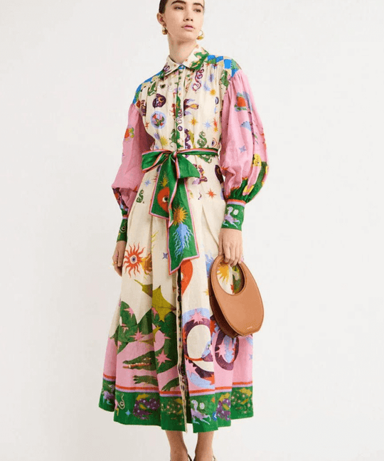 Annet - Kleurrijke Maxi Jurk met Print