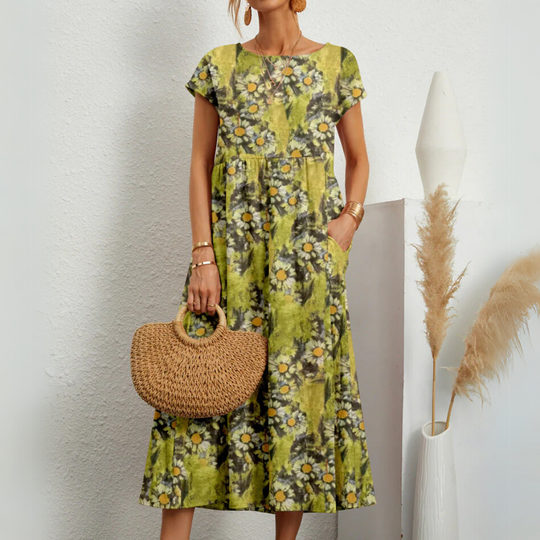 Manon - Boho Midi Jurk Bloemenprint Dames