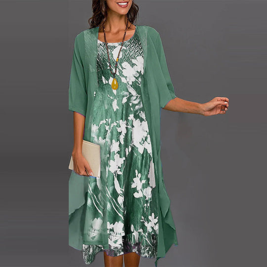 Jurk Dames Elegant Met Vest - Anouk