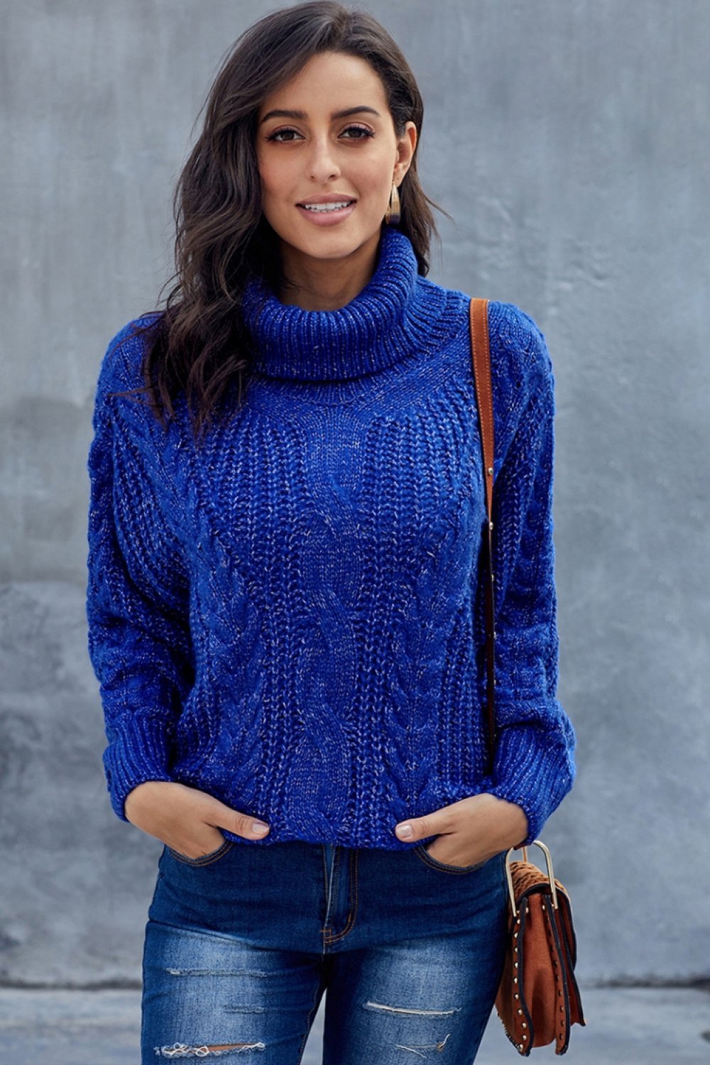 Dames Oversized Trui Kabelpatroon Trendy