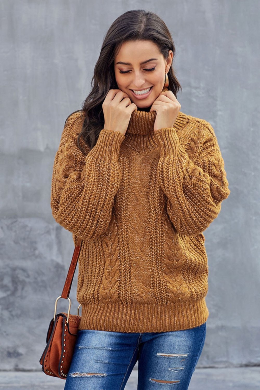 Dames Oversized Trui Kabelpatroon Trendy