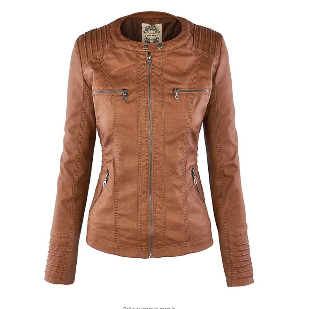 Melanie - Stijlvolle Leren Capuchon Jas