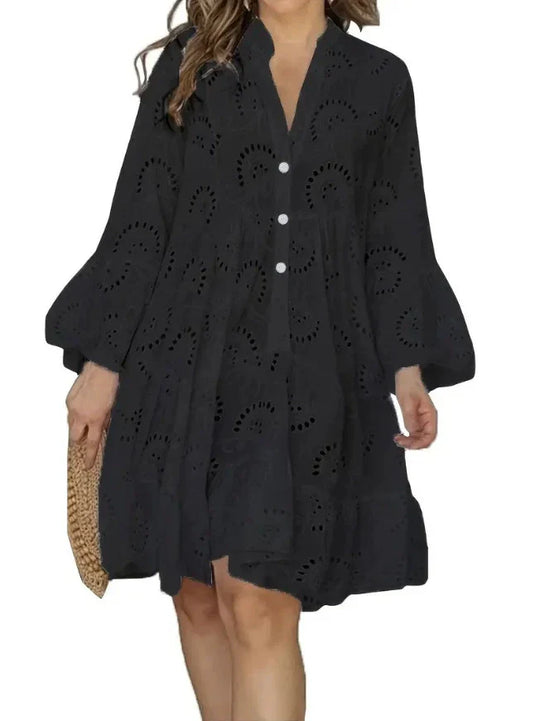 Marjolein - Mooie Broderie Boho Jurk