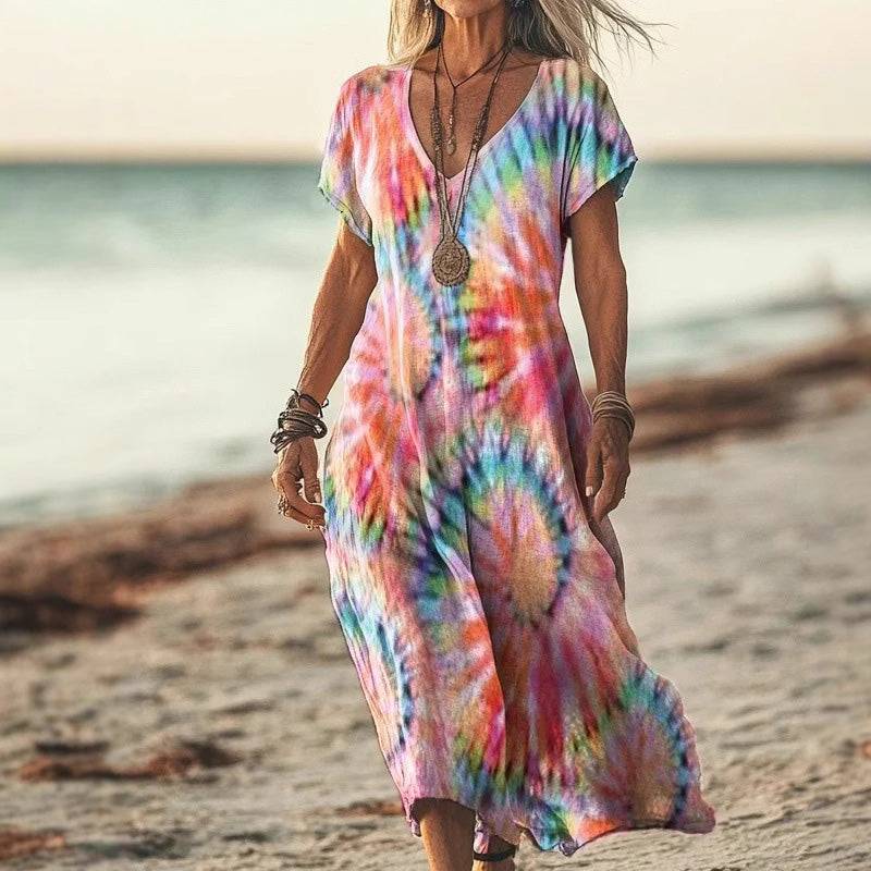 Ellen - Zomerse Maxi Jurk met Vlinderprint