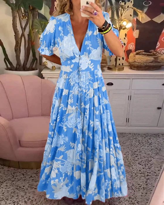 Lottie | Maxi Jurk Dames Kleurrijk Met Bloemenprint