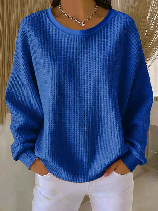 Michelle | Stijlvolle Wafel Gebreide Trui