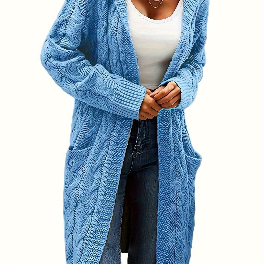Rachel - Elegant Lang Kabelgebreid Vest