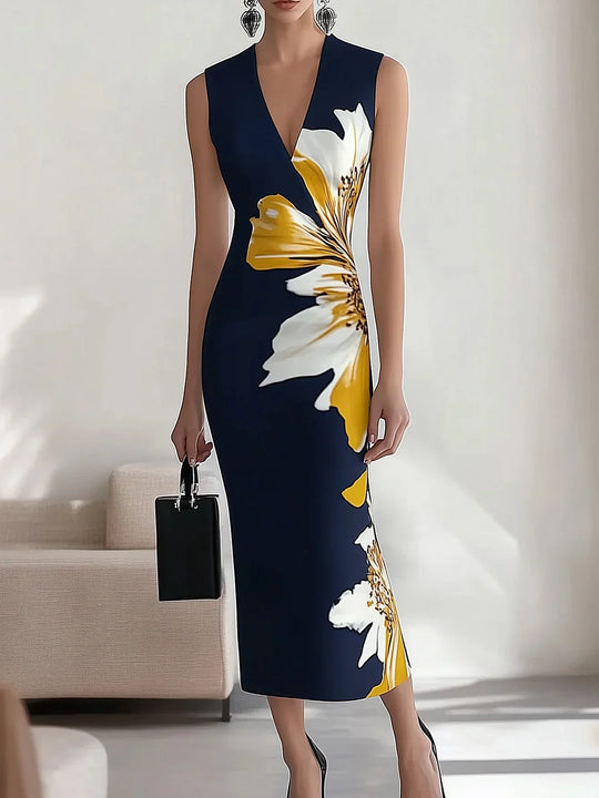 Bodycon Jurk Dames Bloemen Mouwloos - Mila