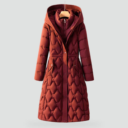 Rebecca - Elegante Lange Gewatteerde Winterjas