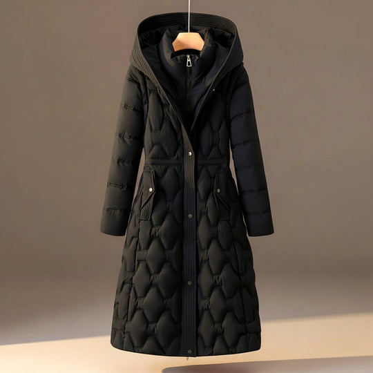 Rebecca - Elegante Lange Gewatteerde Winterjas