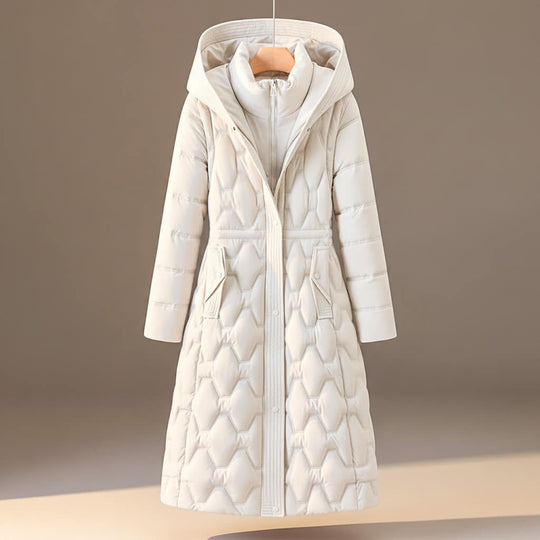 Rebecca - Elegante Lange Gewatteerde Winterjas