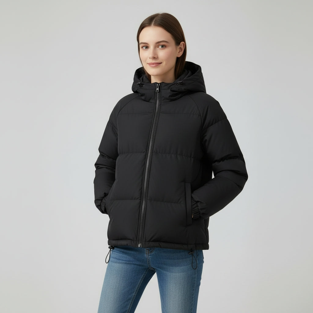 Annemarie - Elegante Korte Gewatteerde Winterjas