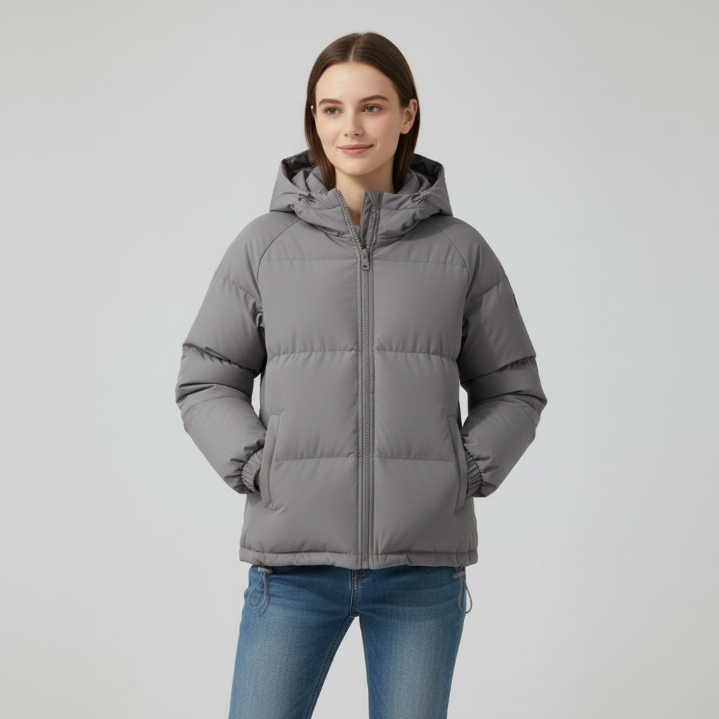 Annemarie - Elegante Korte Gewatteerde Winterjas