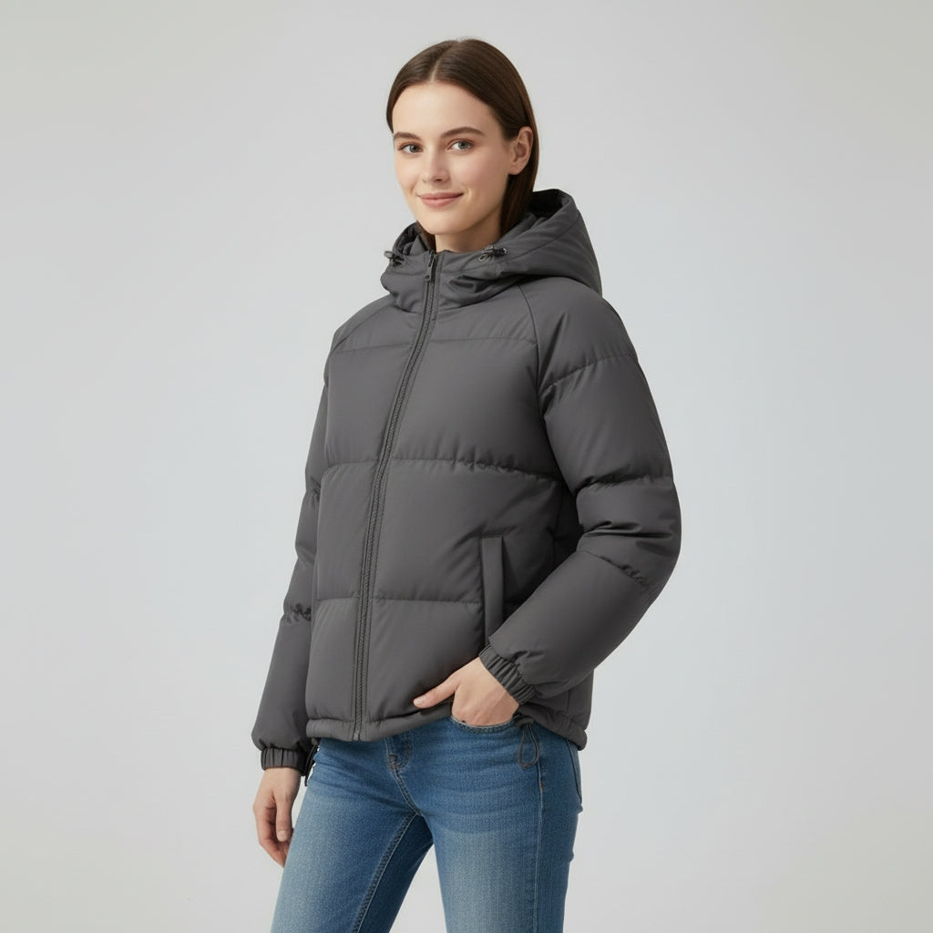 Annemarie - Elegante Korte Gewatteerde Winterjas