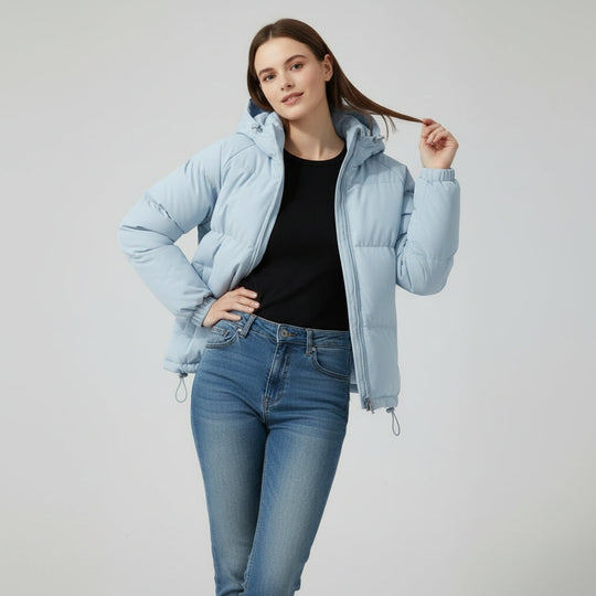Annemarie - Elegante Korte Gewatteerde Winterjas