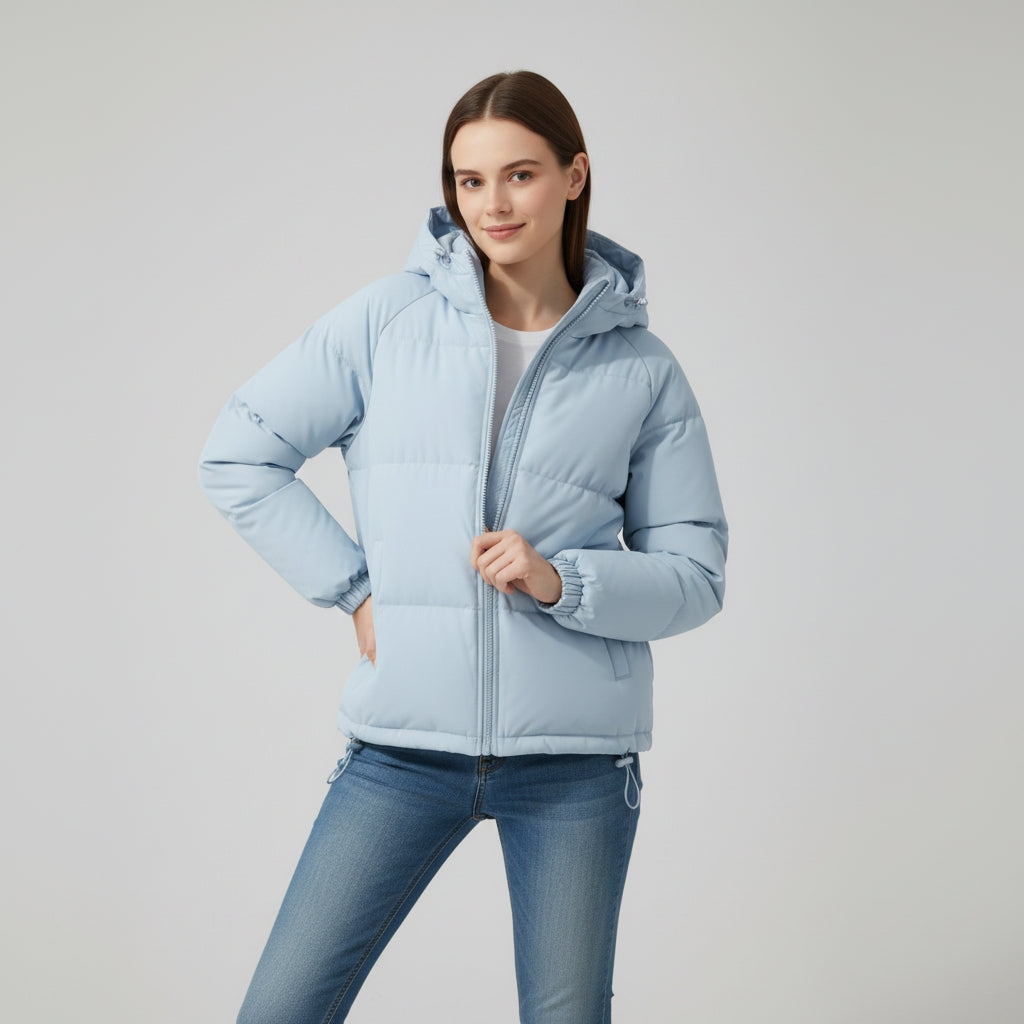 Annemarie - Elegante Korte Gewatteerde Winterjas