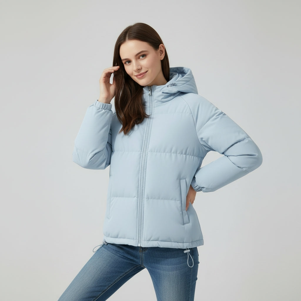 Annemarie - Elegante Korte Gewatteerde Winterjas