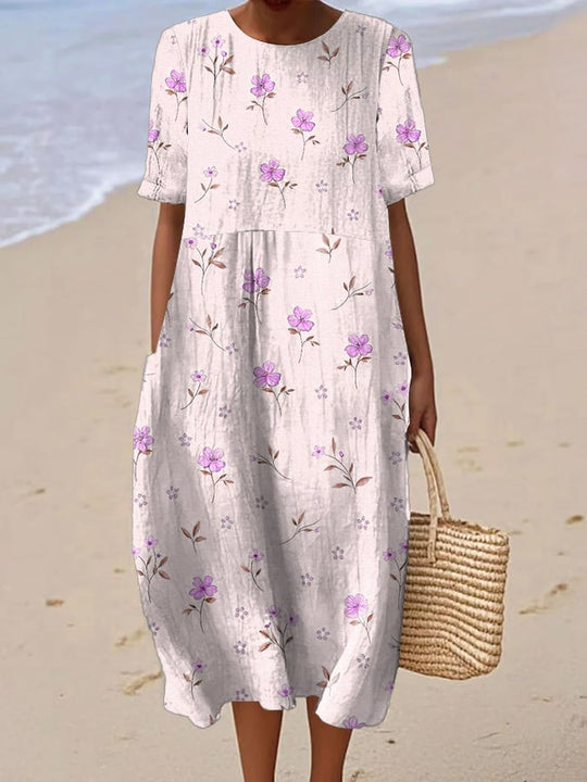 Jurk Dames Met Bloemenprint Korte Mouw - Zara