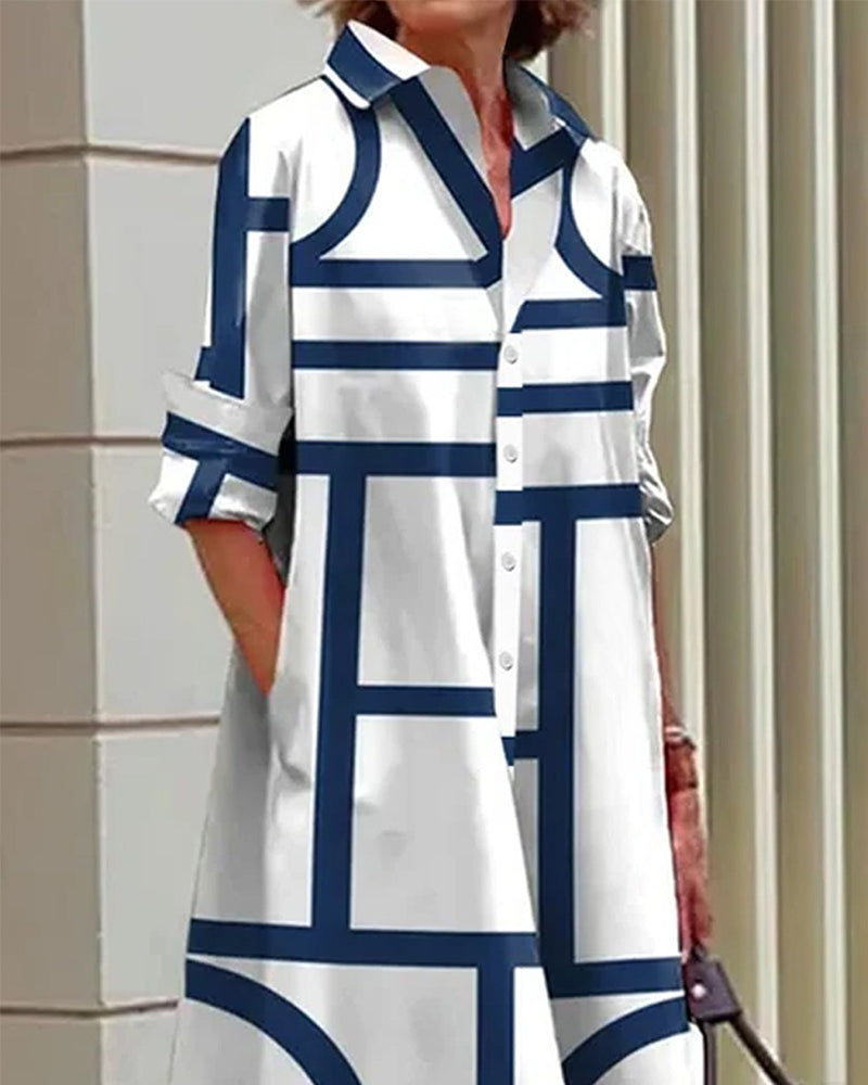 Ingrid - Stijlvolle Blousejurk met Print