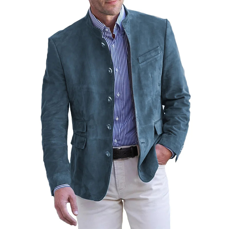 Riccardo | Verfijnde Suède Slim Fit Blazer