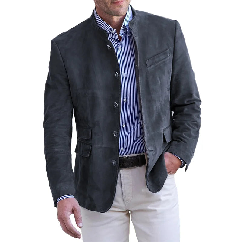 Riccardo | Verfijnde Suède Slim Fit Blazer