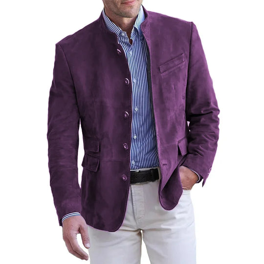 Riccardo | Verfijnde Suède Slim Fit Blazer