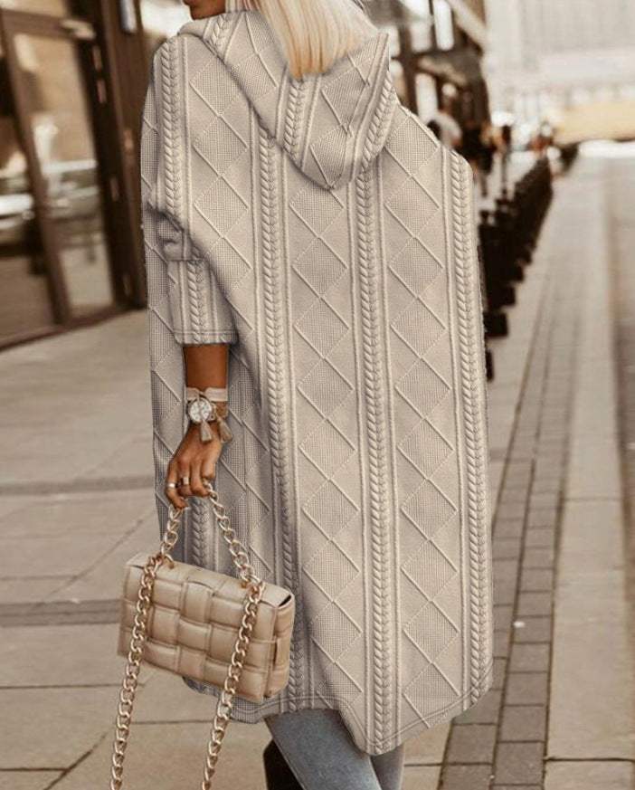 Louise - Elegante Lange Gebreide Winterjas