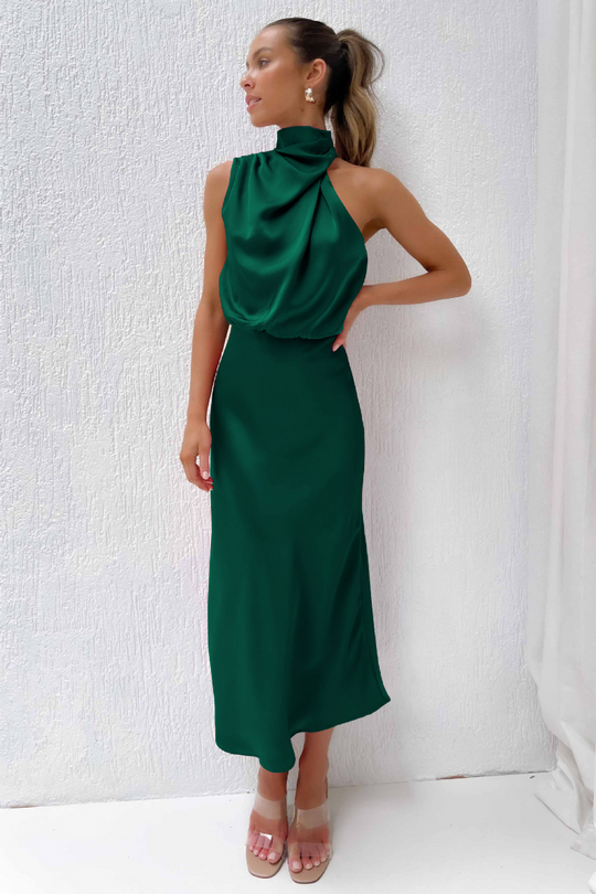 Satijnen Halterjurk Dames Elegant - Grace