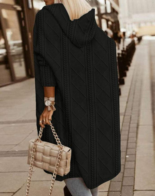 Louise - Elegante Lange Gebreide Winterjas