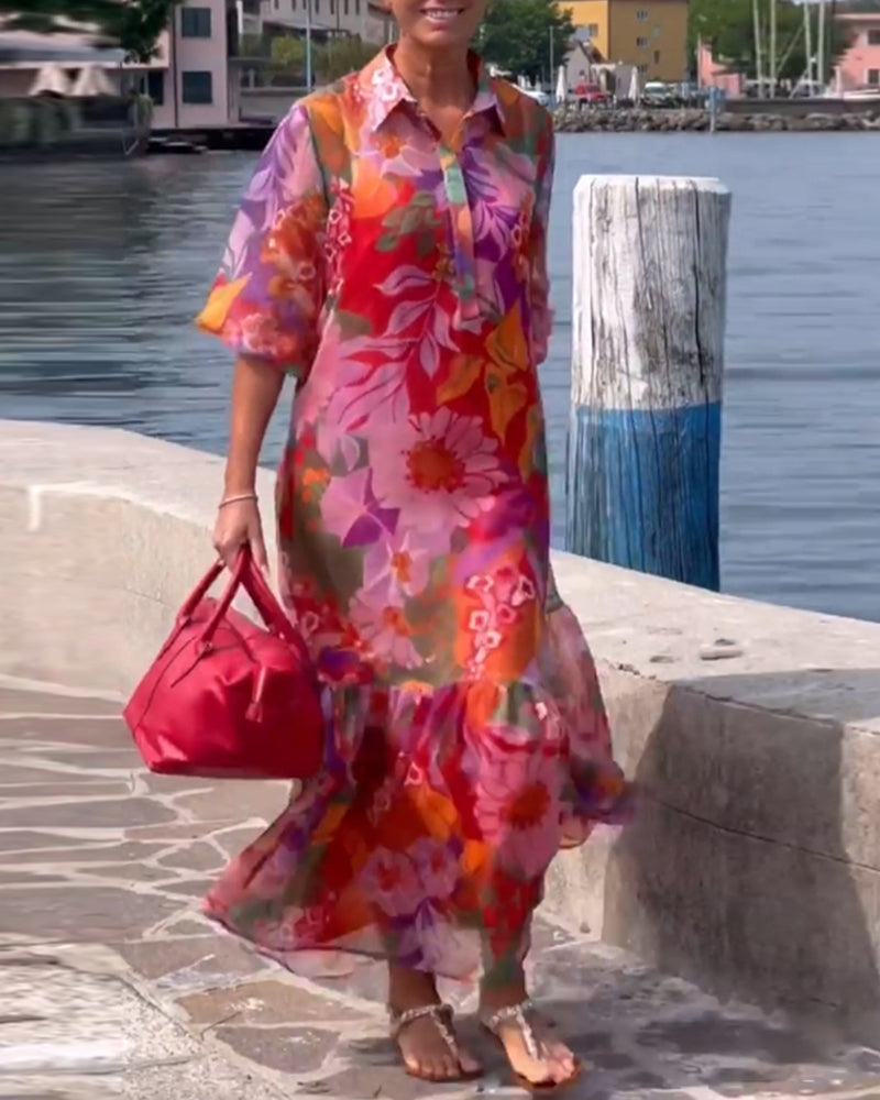 Maxi Tuniek Jurk Dames Met Bloemenprint - Eva