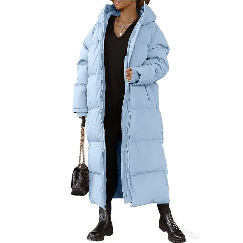 Nathalie - Stijlvolle Oversized Lange Gewatteerde Winterjas