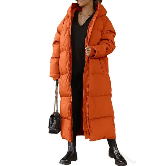 Nathalie - Stijlvolle Oversized Lange Gewatteerde Winterjas