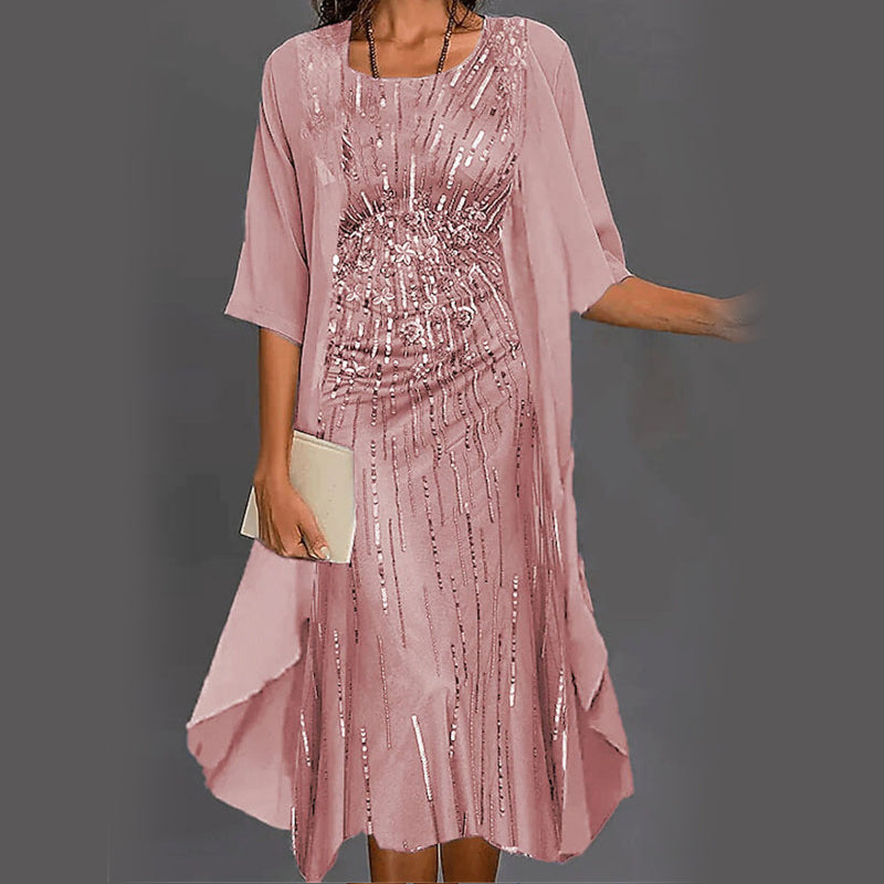 Jurk Dames Elegant Met Vest - Anouk