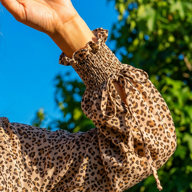 Manon - Boho Mini Jurk met Luipaardprint