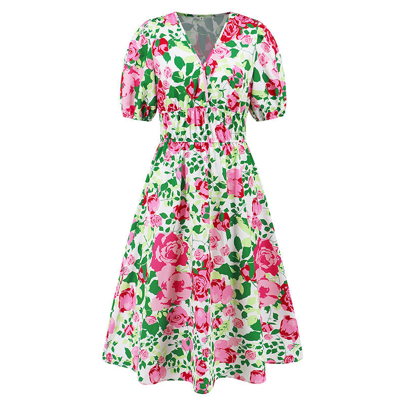 Denise - Kleurrijke Bloemen Zomerjurk