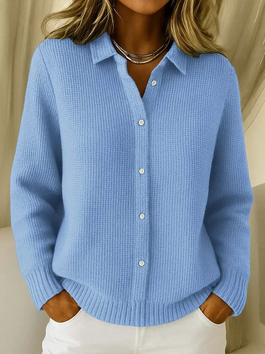 Helen - Stijlvol Grofgebreid Knopen Vest