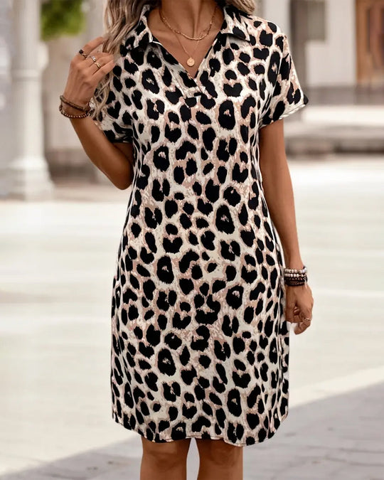 Madeline | Korte Jurk Dames Met Luipaardprint