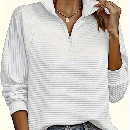 Michelle - Stijlvolle Ribgebreide Kraag Sweater