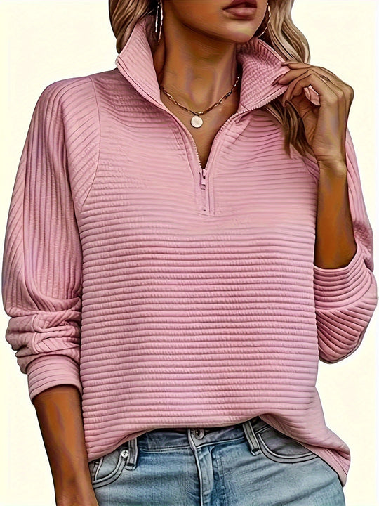 Michelle - Stijlvolle Ribgebreide Kraag Sweater