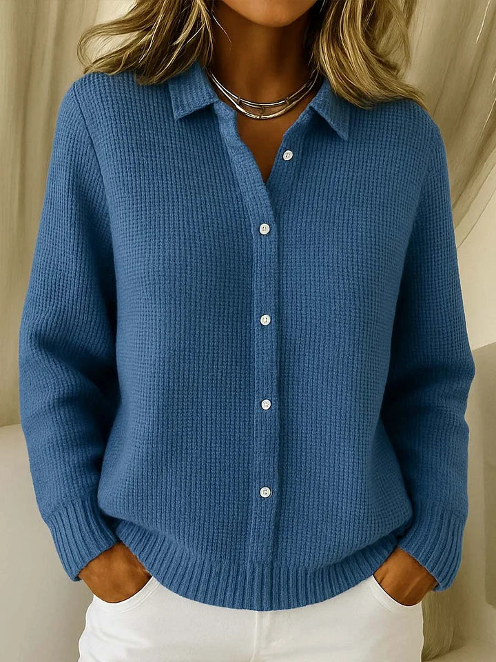 Helen - Stijlvol Grofgebreid Knopen Vest