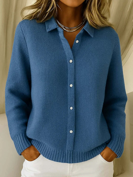 Helen - Stijlvol Grofgebreid Knopen Vest
