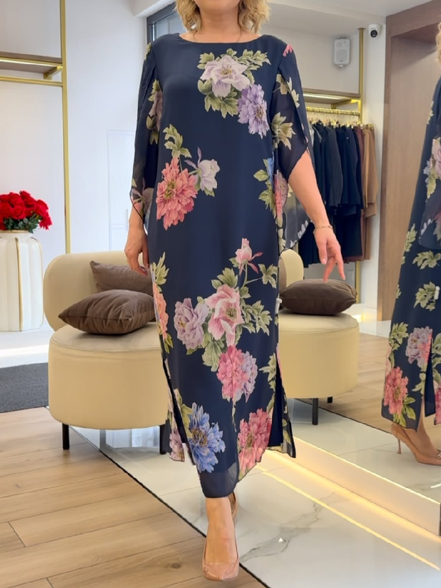 Anouk - Gebloemde Chiffon Maxi Jurk Dames