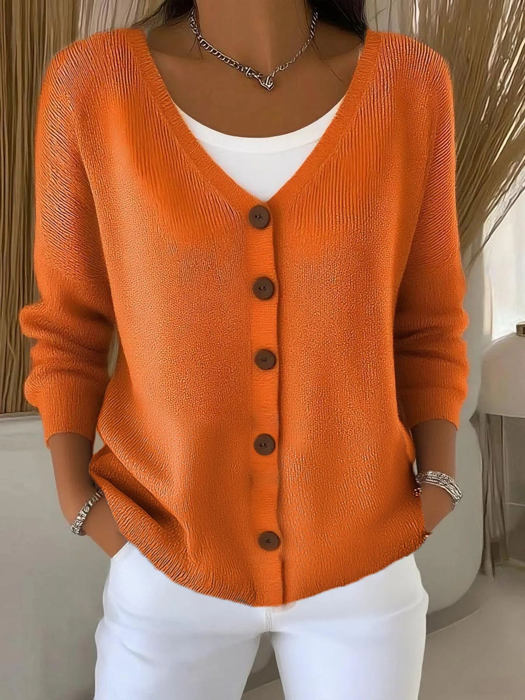 Rachel - Elegant Gebreid Knopen Vest