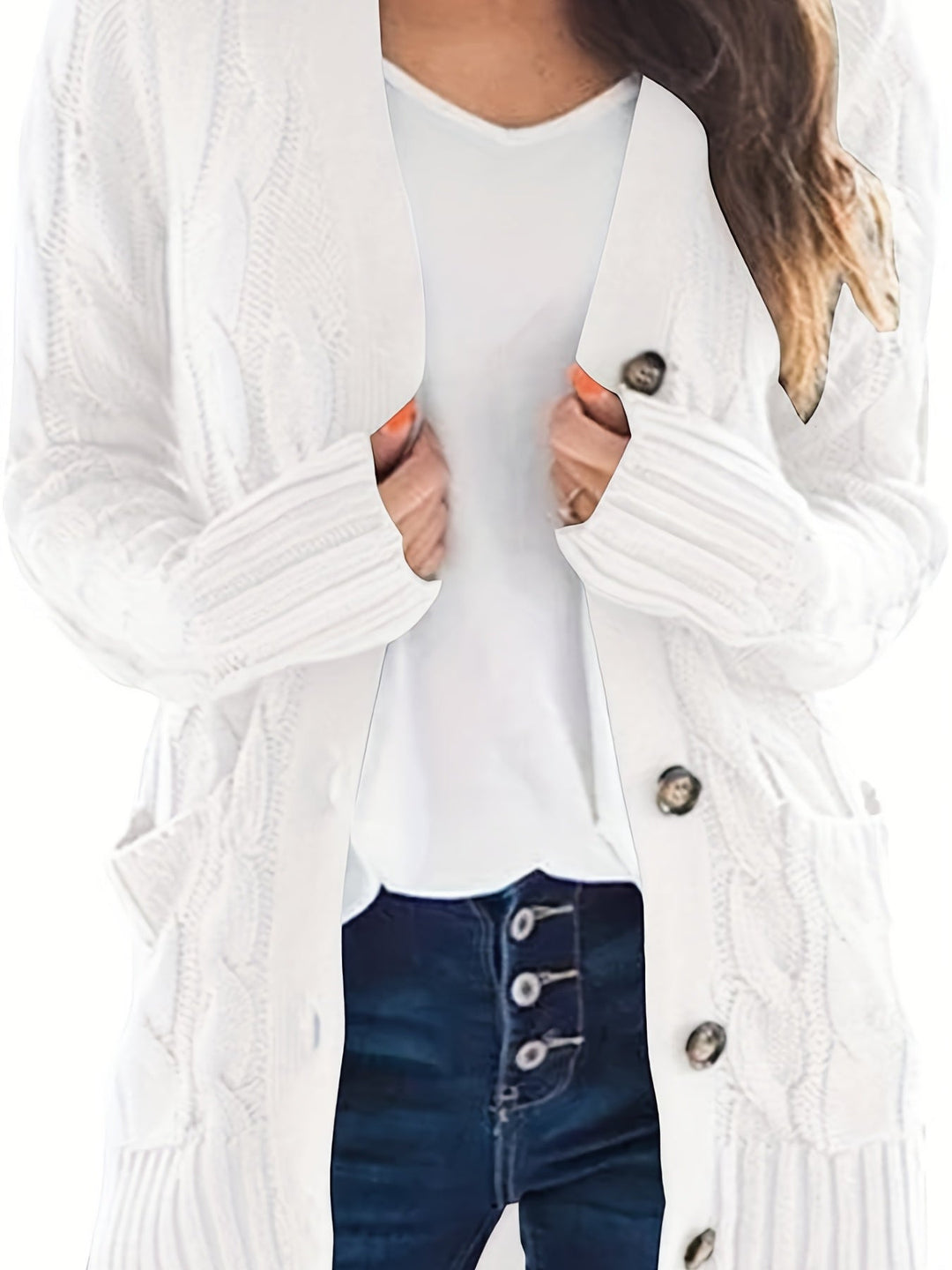 Michelle - Elegant Oversized Kabelgebreid Vest