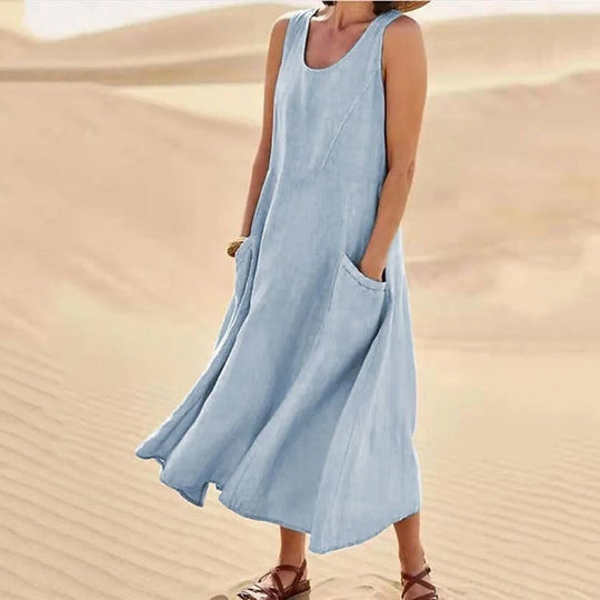Monique - Luchtige Linnen Strandjurk