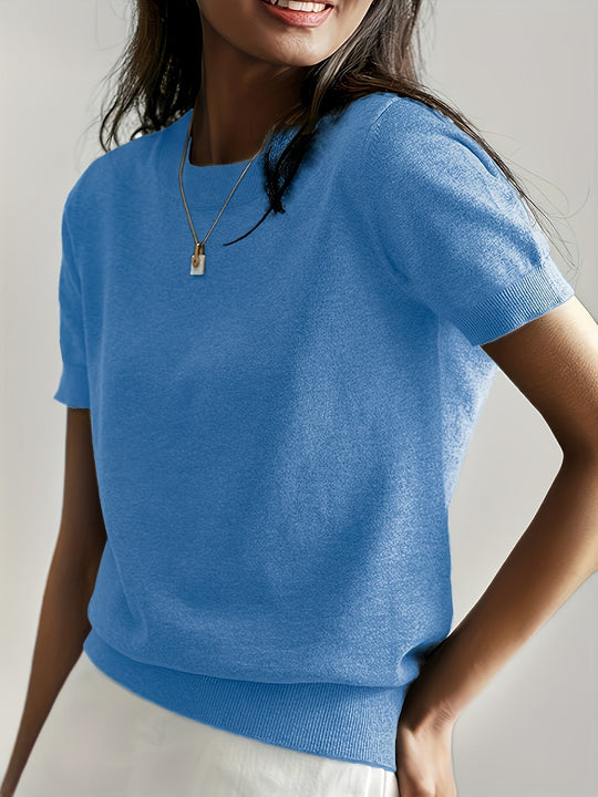 Yvonne - Elegante Gebreide Ronde Hals Top